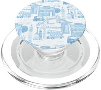 London Light Blue Toile Big Ben Taxi Guard Tower Bridge PopSockets PopGrip per MagSafe