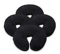 London Linens Pack of 4, Premium Extra Thick 100% Cotton Flannel Massage Tables Face Cradle Covers Cozies Fitted - Includes 4 pcs (Black)