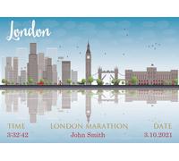 London Marathon Corsa Poster - su Misura Con il Tuo Dettagli - A4,A3,A2,A1,A0
