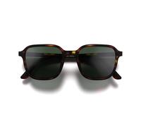 LONDON MOLE Occhiali Hollywood - Occhiali da sole quadrati UV400, unisex, cerniere a molla (Tartaruga opaca/Lente verde)