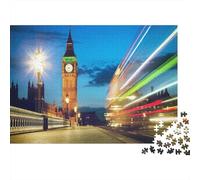 London Night Puzzles for Elderly 1000 Piece Recyclable Light Trails Jigsaw Puzzles Puzzle Game Props Impossible Hard Difficult Challenging Activity 70x50cm/1000pcs