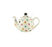 London Pottery Set da tè in porcellana, teiera con colino per tè/caffè, tazze e piattino, servizio per 1, set di stoviglie, piatti, ciotole e tazze (mulispot avorio, teiera con infusore)