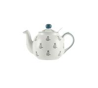 London Pottery Set di stoviglie per 1, 7 piatti e ciotole in porcellana, teiera per tè pomeridiano, set di piatti classici da pranzo per cena (gatto, teiera con infusore)