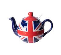 London Pottery Teiera con infusore, ceramica, dipinta a mano Union Jack Limited Edition, 2 tazze (600 ml)