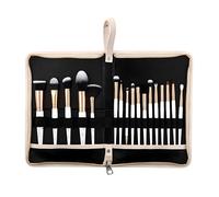 London Prime, set di pennelli professionali da trucco, 17 pezzi, con fondotinta, correttore, ombretto, cipria, fard, contouring, illuminante, eyeliner, labbra, sfumatura e viso.
