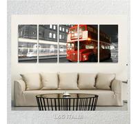 London QUADRO 190x70 INTELAIATO STAMPA ARREDO CASA UFFICIO BUS ROSSO RED STREET