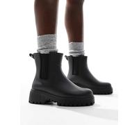 London Rebel - Phoebe - Stivaletti Chelsea neri con suola spessa-Nero 39
