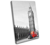 London red bus City SINGLE TELA parete arte foto stampa