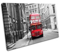 London Retro Bus City SINGLE TELA parete arte foto stampa