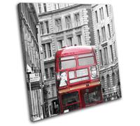 London Retro Red Bus Routemaster City SINGLE TELA parete arte foto stampa
