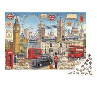 London Skyline Jigsaw Puzzles 1000 Piece Recycled British Cityscape Puzzle for Adults Puzzle Accessori da gioco Impossibile, duro e difficile Stimolante Divertente Game 38x26cm/1000pcs