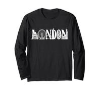 London Skyline Silhouette Landmark Design Maglia a Manica