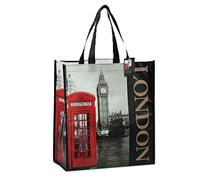 London souvenir Big Ben e cabina telefonica shopping bag nero e bianco e rosso telefono
