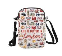 London Souvenir Makeup Bag Regalo a tema Londra Life is Better in London Regalo per gli amanti di Londra, A Londra Cr Eu, Borsa cosmetica con stampa