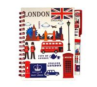 London Souvenir Taccuino con penna British England Icons blocco note formato A6 Notepad penna
