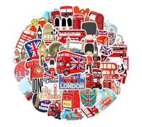 London Stickers - Adesivo per chitarra, motivo: bandiera di Londra, in stile britannico, vintage, con scritta in lingua inglese