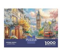 London Street Scene Puzzle 1000 Pezzi Big Ben in Spring Bloom Puzzle in Carta Ecologica E Precisa, Gioco Rilassante E Stimolante Per Adulti E Famiglia 70x50cm/1000pcs