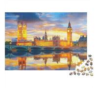 London Sunset View Puzzle 1000 Pezzi Cartone Spesso Per Adolescenti 12-18, Puzzle Allenamento Mentale, Divertimento Vacanza, Regalo Anniversario Per Adolescenti 38x26cm/1000pcs