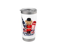 London Teddy Bear Queen Guard Illustration Graphic Anime Bicchiere termico in acciaio inox doppia parete