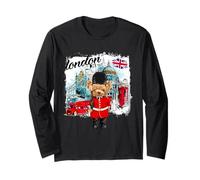 London Teddy Bear Queen Guard Illustration Graphic Anime Maglia a Manica