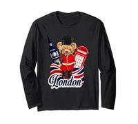 London Teddy Bear Queen Guard Illustration Graphic Anime Maglia a Manica