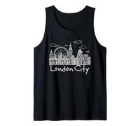London Tee Shirts, I Love London, London Skyline Landmarks Canotta