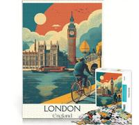 London Travel Poster Puzzle da 1000 pezzi per adolescenti | 50x75cm Difficile Difficile Aiuta l'esercizio del cervello Gioco impegnativo Regali