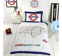 London Tube Map Underground Single Duvet Cover And Pillowcase Set Bedding Nuovo