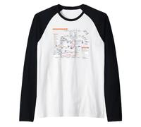 London UK Metro Train Railway - Souvenir Route Map Europe Maglia con Maniche Raglan