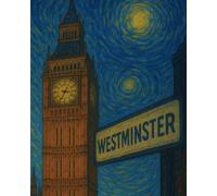 London van Gogh style notebook | 8x10 lined 100 pages | love London souvenir London journal notepad | get it done notebook