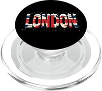 London Winter Snow - Bandiera del Regno Unito in stile natalizio PopSockets PopGrip per MagSafe