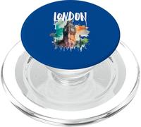 Londra Big Ben Torre Su Colorato Acquerello Sfondo PopSockets PopGrip per MagSafe
