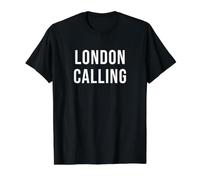 Londra Calling Maglietta con Stampa Grafica Economica, Uomo, Nero, M
