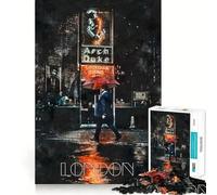 Londra di notte,acquerello,puzzle per adolescenti,1000 pezzi,gioco di memoria,incastro perfetto,nessun pezzo si stacca,ideale da portare in viaggio,gioco per allenare la mente,regalo (38x26cm)
