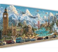 Londra Dipingere con i Numeri Parigi Dipingere con i Numeri Adulti con Telaio 30x60cm, DIY Olio Painting by Numbers Kit, Vernice Acrilica Pennelli Decora la Casa Ragazze Principianti Regalo LE-1062