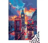 Londra Icona Urbana Puzzle 1000 Pezzi Carta per Adulti Scena Sera Gioco di Puzzle 1000 Pezzi Relax Casa Famiglia Regalo Decorazione 52x38cm/1000pcs