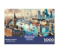 Londra Icone Cittadine Puzzle 1000 Pezzi Gioco di Puzzle 1000 Pezzi Carta Puzzle per Adulti Panorama Relax Famiglia Regalo Decorazione 38x26cm/1000pcs