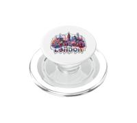 Londra, Inghilterra, acquarello, orizzonte, grande, ben, città arte PopSockets PopGrip per MagSafe