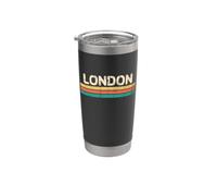 Londra, Inghilterra, nome città, classico, vintage, colori design Bicchiere termico in acciaio inox doppia parete