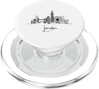 Londra, Inghilterra, orizzonte, Regno Unito, souvenir, viaggio, nero, paesaggio urbano PopSockets PopGrip per MagSafe