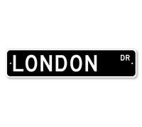 Londra, Londra, Inghilterra, segno regalo di Londra, souvenir di Londra, cartello stradale in metallo, 10,2 x 40,6 cm