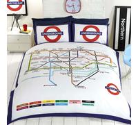 Londra Metropolitana Tubo Mappa Doppio Copripiumino e Federa Set