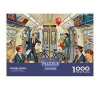 Londra Overground sovrappopolata Puzzle in Legno Impermeabile DIY Puzzles Da 1000 Pezzi Per Adulti Impossibili Per Decorazioni Domestiche