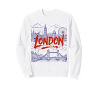 Londra, Paesaggio Urbano, Illustrazione, con, Grassetto, Dipinto, Testo Felpa