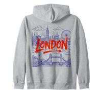 Londra, Paesaggio Urbano, Illustrazione, con, Grassetto, Dipinto, Testo Felpa con Cappuccio