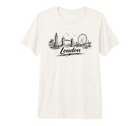 Londra, Paesaggio Urbano, Schizzo, Big Ben, Tower Bridge Maglietta Premium