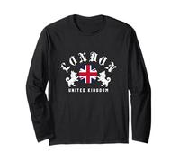 Londra, Regno Unito, Emblema del Cane Union Jack Royal Corgi, Stile Vintage Classico Maglia a Manica