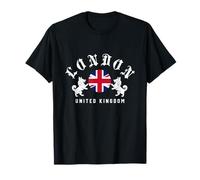 Londra, Regno Unito, Emblema del Cane Union Jack Royal Corgi, Stile Vintage Classico Maglietta