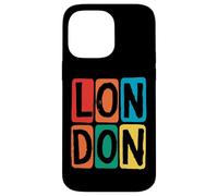 Londra Retro Block Tipografia - Bold Color City Vibe Custodia per iPhone 14 Pro Max