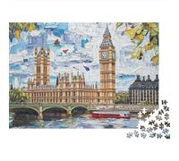 Londra, rilievo 3D Puzzle 1000 Pezzi Adulti Big Ben Puzzle Premium Giochi Rilassamento E Intelligence Facile Da Regalo Per Amore E Amico Decorazione Famiglia 1000pcs (38x26cm)